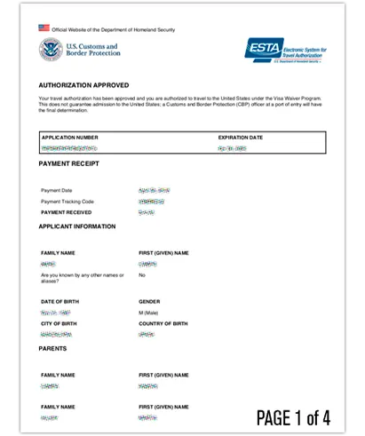 Esta Visa Waiver example